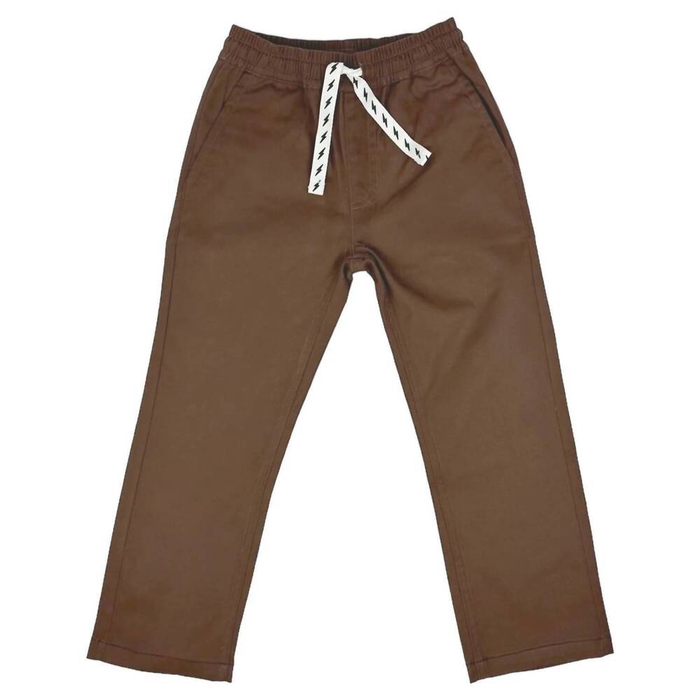 NEW TINY WHALES kids rad times chino pants in chocolate